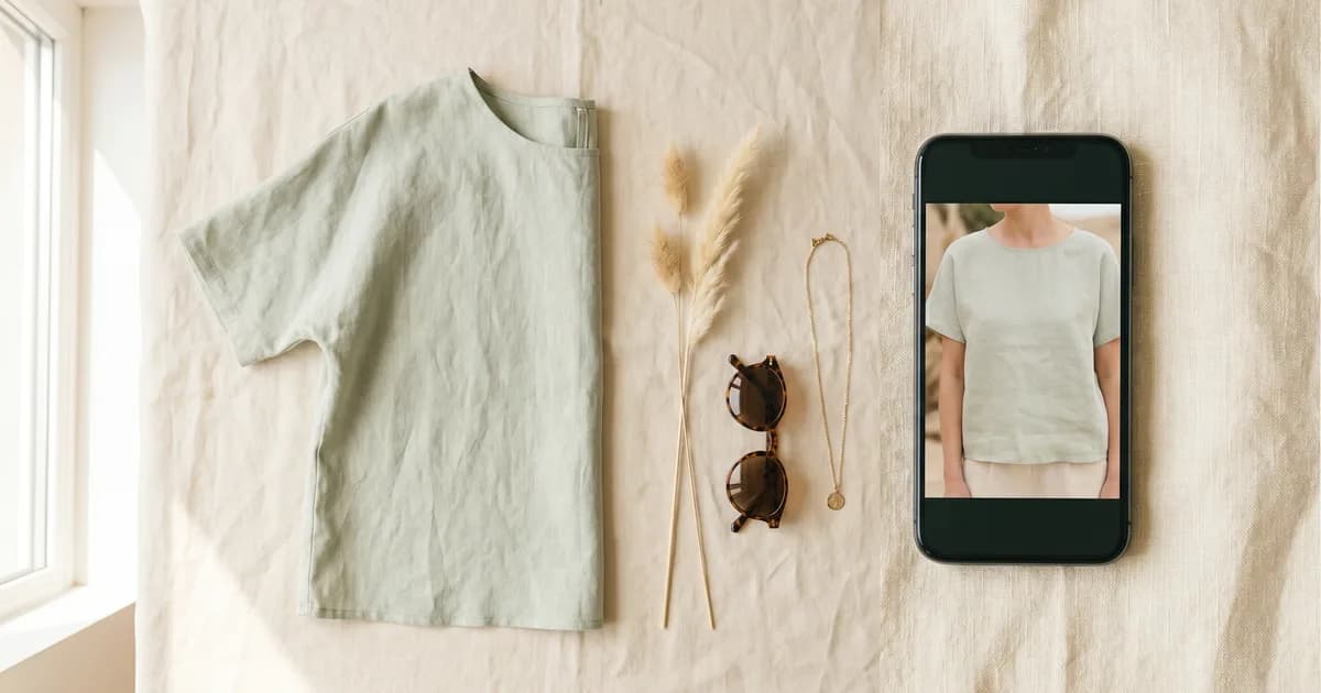 Generate a clothing photo with AI: flat-lay turned into a worn photo — ChatGPT, Gemini prompts, VendyStudio AI photo studio