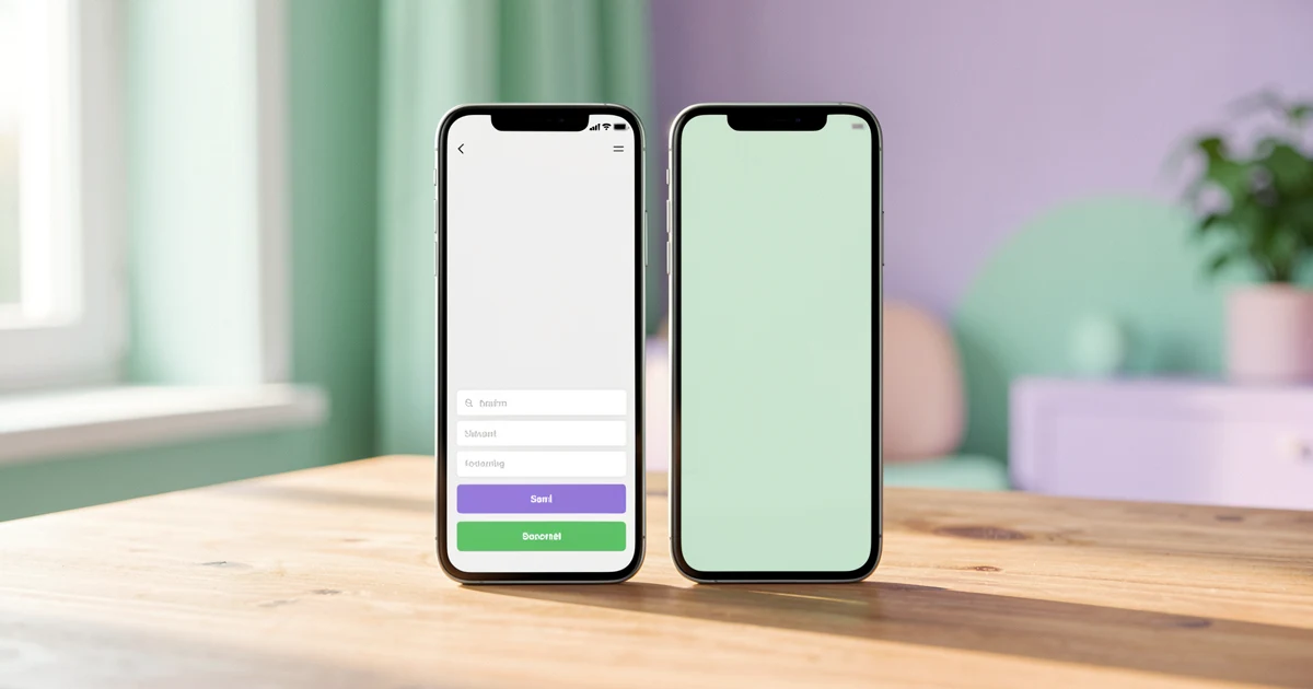 Two phones side by side on a table, one showing a marketplace app checkout and the other a private messaging app, illustrating the choice between paying in-app and paying off-platform