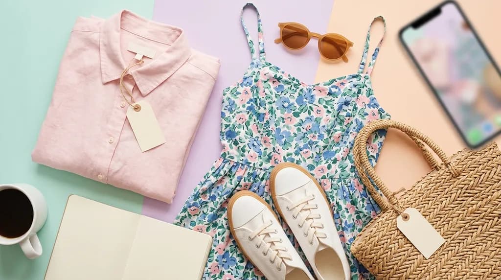 Charity shop rail with Gymshark, Levi's and M&S pieces — a UK reseller's summer haul